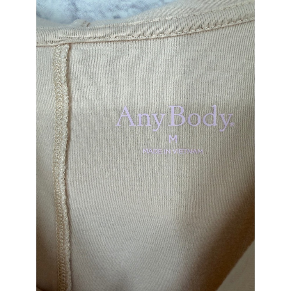 AnyBody Womens Beige Dolman Blend V-Neck Pullover Hoodie Sweatshirt Size M - Picture 3 of 7